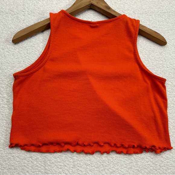 Melrose and Market Cropped Tank Top Women’s Size Medium Orange Organic Cotton - Picture 3 of 7